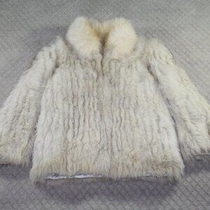 Saga Fox Vintage Fur Coat Classic Luxury Soft Beige Genuine Fur Size M